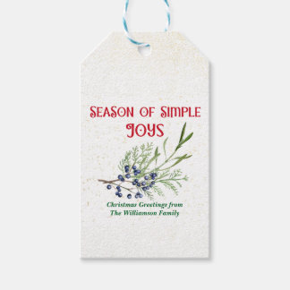 Season of Simple Joys Blue Juniper Christmas Presentetikett