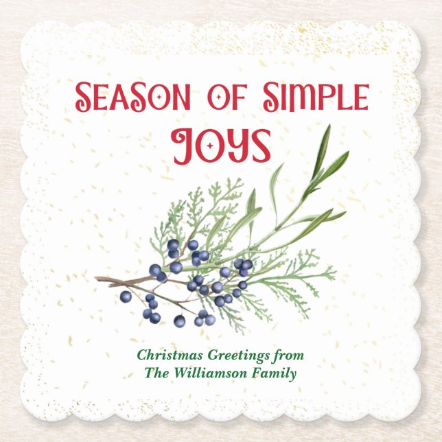 Season of Simple Joys Blue Juniper Christmas Underlägg Papper (Framsida)
