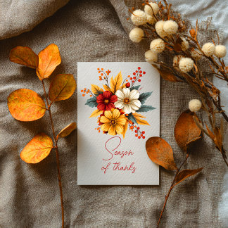 Season of Thanks Autumn Blooms Card Kort