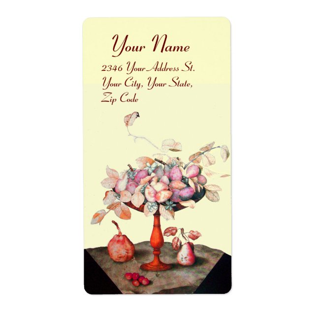 SEASON:S FRUKT,JASMINES,LÖV PRUNES Rosa Gult Fraktsedel (Framsidan)