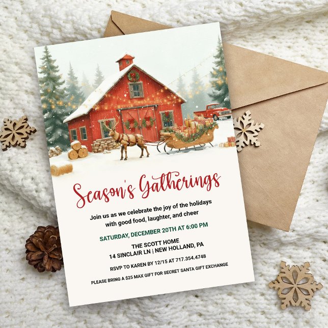 Season’s Gatherings Christmas Party Invitation  Inbjudningar (Skapare uppladdad)