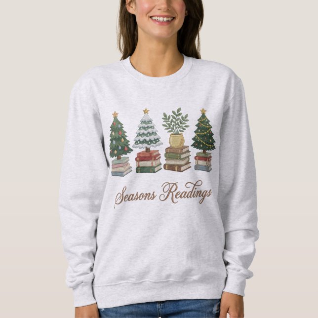 Season’s Readings Christmas Book Lover Sweatshirt T Shirt (Framsida)