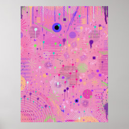 Seasonal Fruit Salad: Abstract Painting Poster