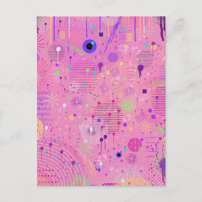 Seasonal Fruit Salad: Abstract Painting Vykort (Framsida)