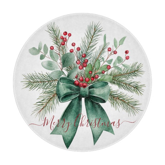 Seasonal Greenery with Red Script Holiday Message (Framsidan)