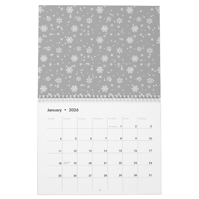 Seasonal pattern: colorful and cute design kalender (Jan 2026)