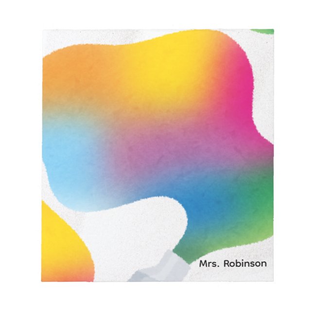 Seasonal Sprouting Rainbow Colors Teacher Notepad Anteckningsblock (Framsida)