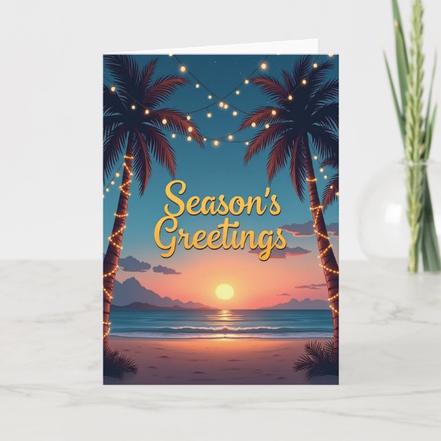 Seasonal Tropical Greetings Card Kort (Framsida)