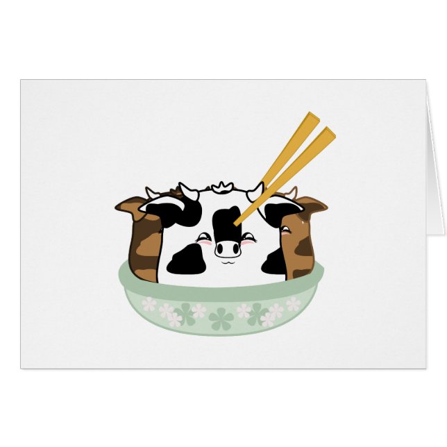 Seasoned Moo Moo Dumplings Hälsningskort (Framsidan Horizontal)