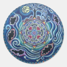 Seasonernas cirkel - Fall Equinox Mandala Runt Klistermärke