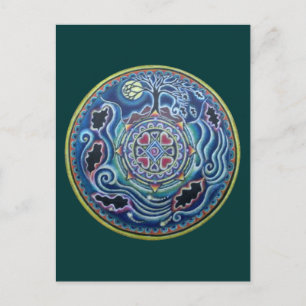 Seasonernas cirkel - Fall Equinox Mandala Vykort