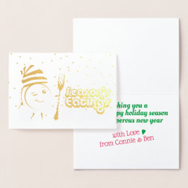 Seasonestryck för att visa julkaka folierat kort