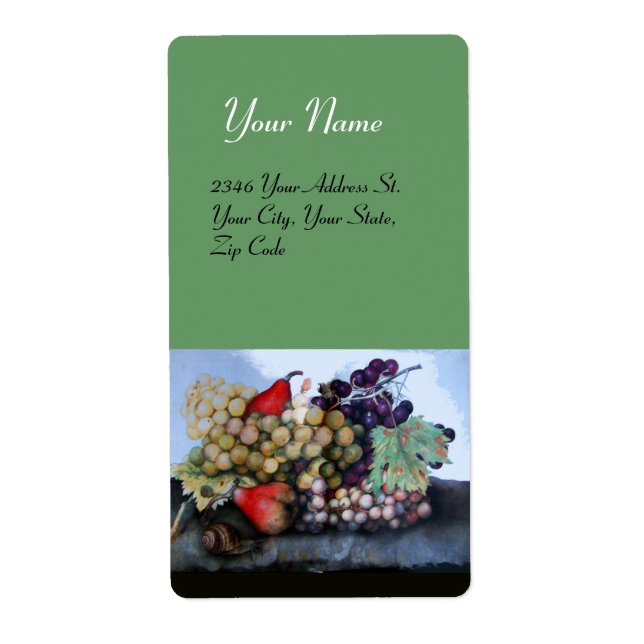 SEASONFRUKTER 1 - grönt AV DRUVOR OCH PÄRON Fraktsedel (Framsidan)