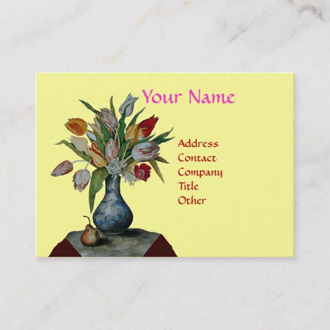 SEASONFRUKTER - FÄRGTULIPS MONOGRAM VISITKORT (Framsida)