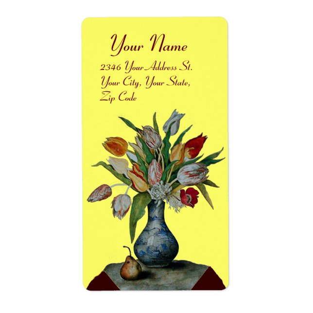 SEASONFRUKTER - TULIPS-gult Fraktsedel (Framsidan)