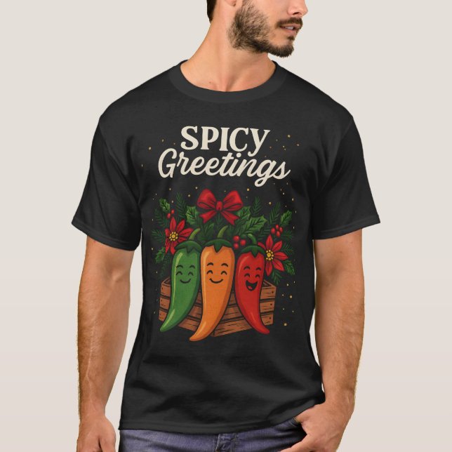Seasoning Greetings Cute Holiday Spice Characters T Shirt (Framsida)