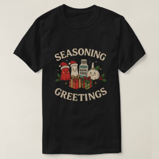 Seasoning Greetings Funny Chef Christmas Design T Shirt
