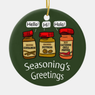 Seasonings Hälsning Funny Helgdag Pun Julgransprydnad Keramik