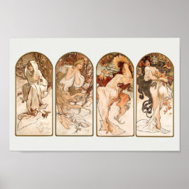 Seasons Alphonse Mucha Art nouveau Poster