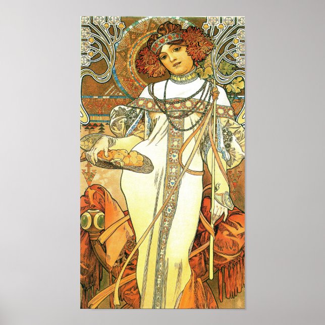 Seasons: Autumn - Alphonse Mucha (1900) Poster (Framsidan)