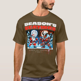 Seasons Beatings Jultomten mot Krampus T Shirt