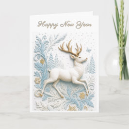 Seasons Change: Stag in Motion New Year Card Kort