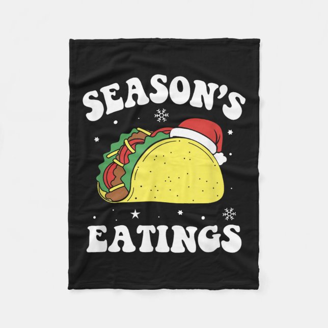 Season's Eatings Funny Christmas Taco Lover  Fleecefilt (Framsidan)