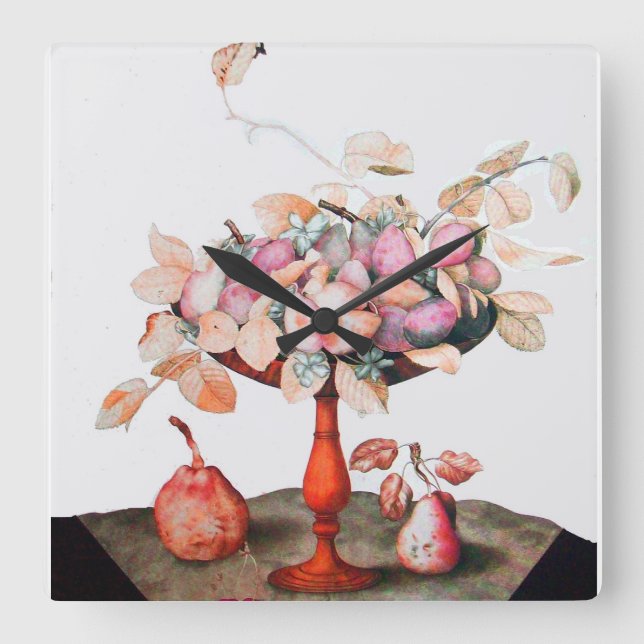 SEASONS FRUKTSKASMINER, PRUNGPÄRR, FRUKTBOWL FYRKANTIG KLOCKA (Framsida)