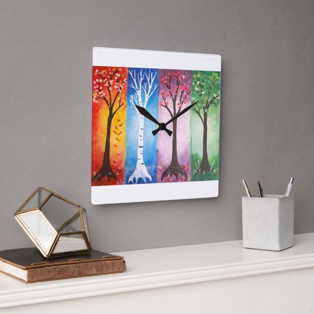 Seasons Fyrkantig Klocka (Kontor)