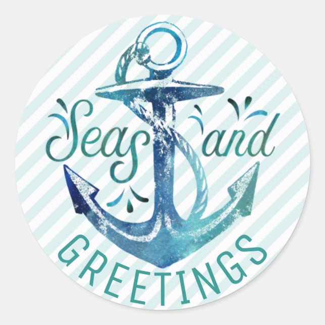 "SEAson's Greetings", Aqua Rand Runt Klistermärke (Framsida)