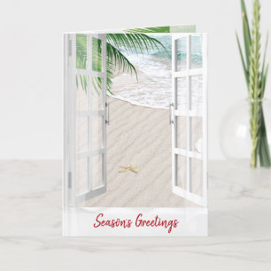 Season's Greetings Beach Window Kort