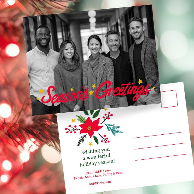 SEASONS GREETINGS Business CUSTOM PHOTO  Helg Vykort (SEASONS GREETINGS Business CUSTOM PHOTO Holiday Postcard
)