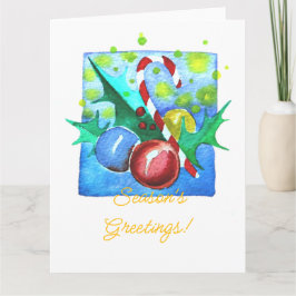 Season's Greetings Card With Baubles  Kort