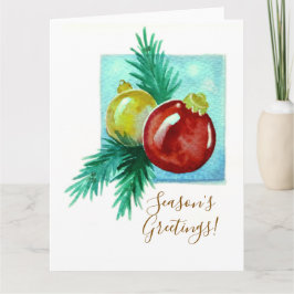 Season's Greetings Card With Baubles Kort