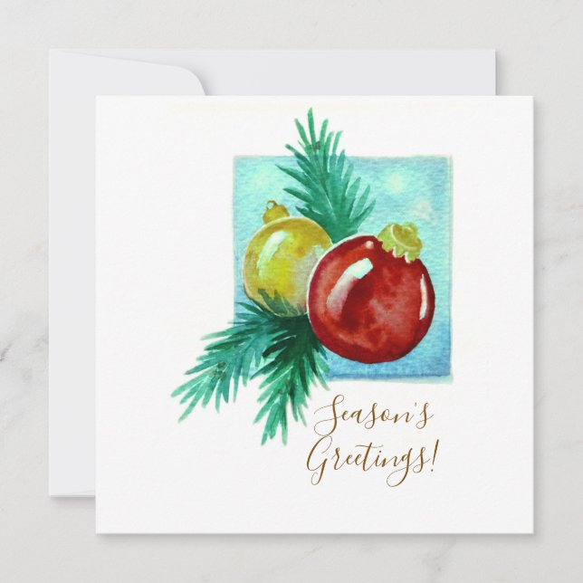 Season's Greetings Card With Baubles Tack Kort (Framsida)
