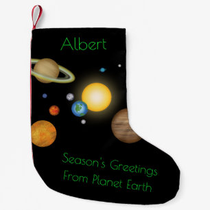 "Season's Greetings from Planet Earth" Cosmic Liten Julstrumpa