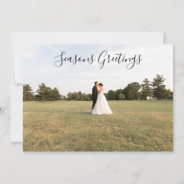 Seasons Greetings Script Photo Card Julkort