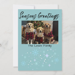 Seasons Greetings Snowflake Photo Card Julkort