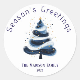 Seasons Greetings Sticker Runt Klistermärke