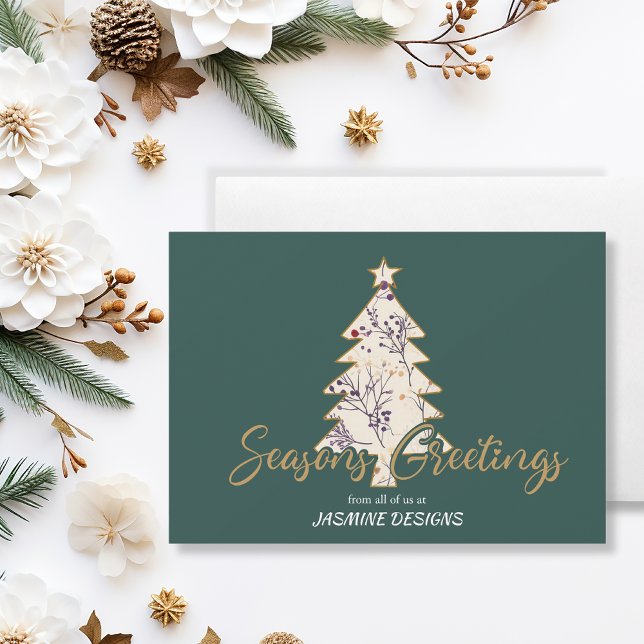 Seasons Hälsning Gräs Träd Grönt Business Julkort (Skapare uppladdad)