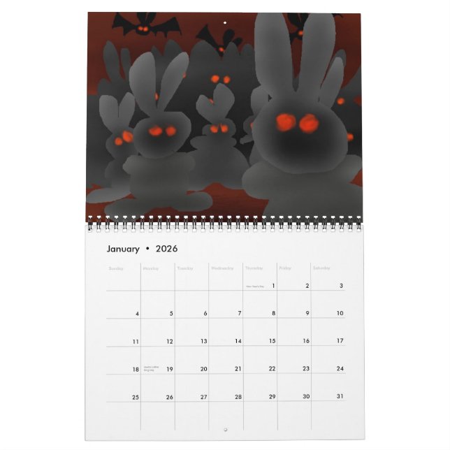 Seasons med Vampyre Bunnies från Mars! Kalender (Jan 2026)
