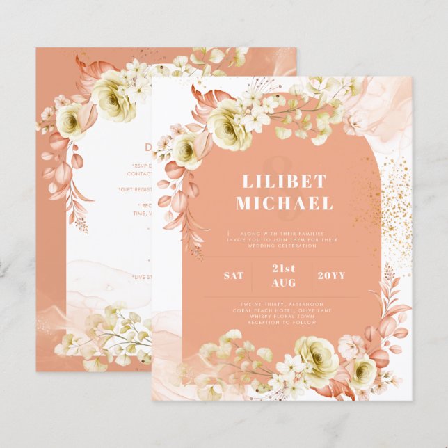 Seasons sjunker Earthen Mix Boho Blommigt Bröllop (Fram/baksida)