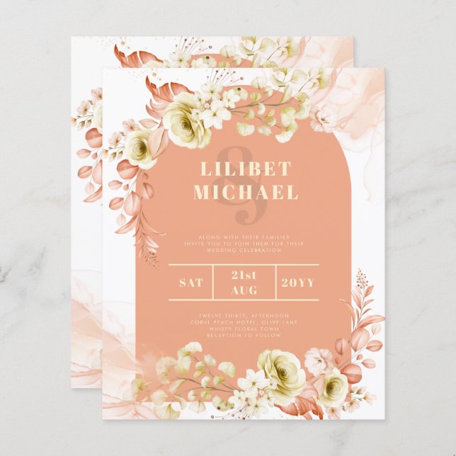 Seasons sjunker Earthen Mix Boho Blommigt Bröllop (Fram/baksida)