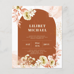 Seasons sjunker Earthen Mix Boho Blommigt Bröllop Flygblad