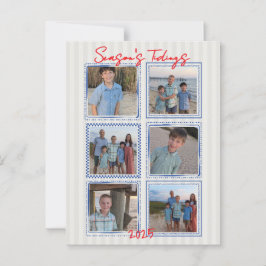 Season's Tidings Coastal jul Photo Postcard Vykort