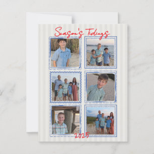 Season's Tidings Coastal jul Photo Postcard Vykort