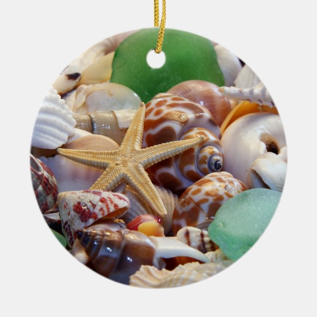 Seasslor, stjärt- och persikoglas, ornament (Framsidan)