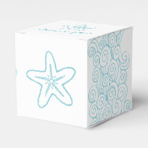 Seastar swirl aqua white bröllopsbox