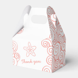 Seastar swirl aqua white bröllopsdagglåda presentaskar