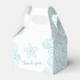 Seastar swirl aqua white bröllopsdagglåda presentaskar